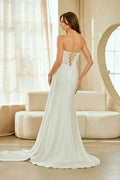 Elegant Lace Embellished Long Bridal Wedding Gown Detailed Design AC2076
