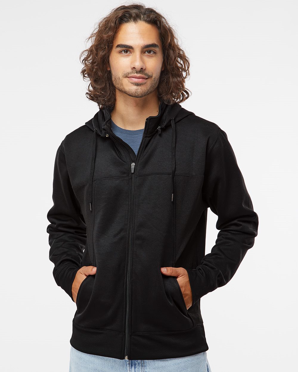 Independent Trading Co. EXP80PTZ Unisex Poly-Tech Full-Zip Hooded Sweatshirt