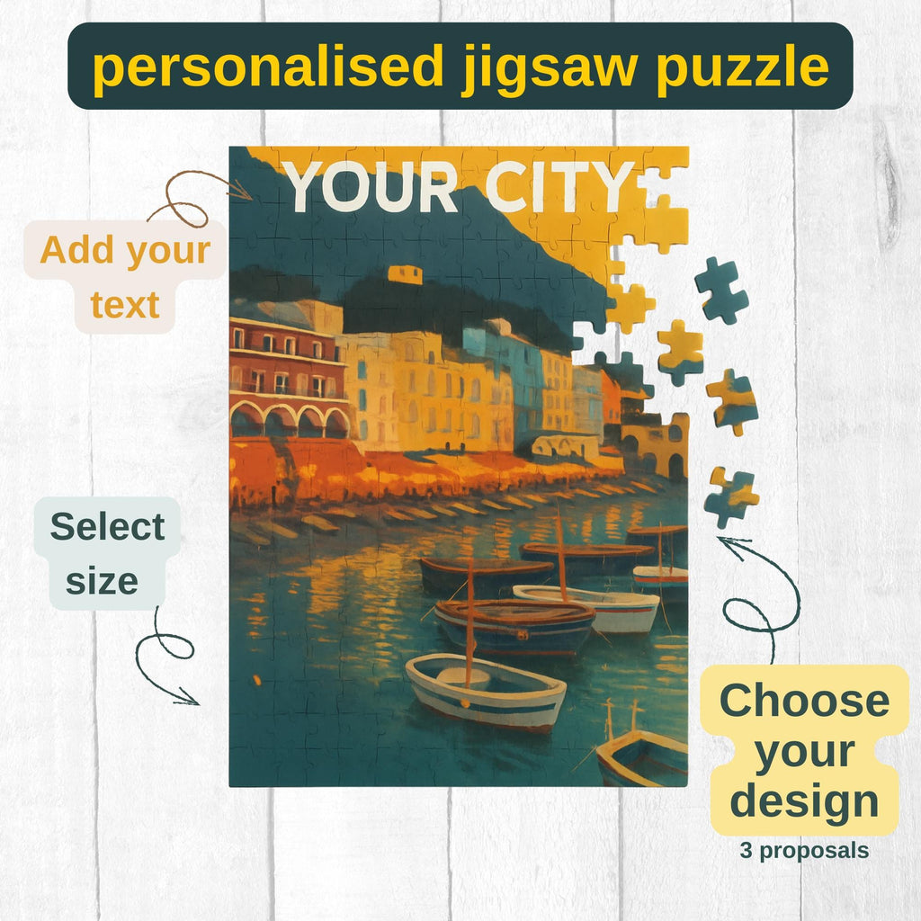 Puzzle personnalisable – Votre design | Cadeau unique | Puzzle photo avec texte | 30 à 1000 pièces | Boîte en métal premium